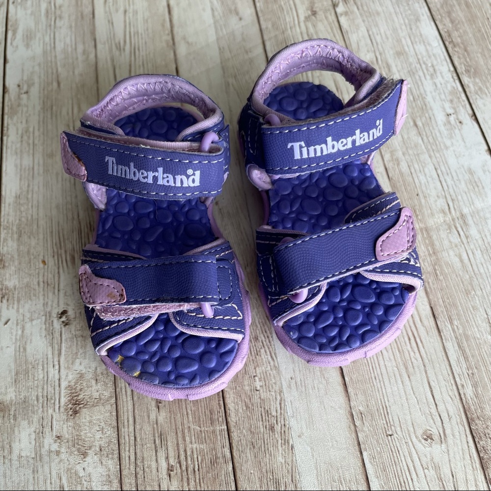 PREOWNED GIRLS TIMBERLAND PURPLE SANDALS SIZE 4